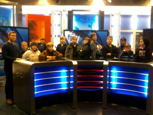 Þorkell Gunnar íþróttafréttamaður með hópnum